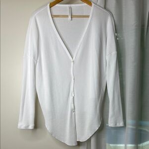 Group Babaton - White Button-Up waffle knit, Size M